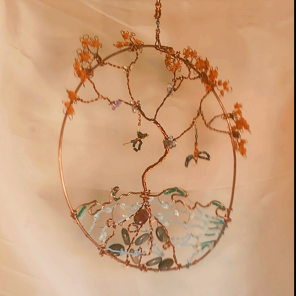 Hand Crafted Copper Tree of life Sun Cathcher - Picture 2 of 4
